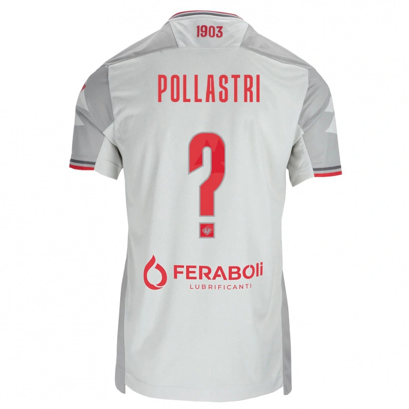 Danxen Enfant Maillot Luca Pollastri #0 Gris Blanc Rouge Tenues Extérieur 2026/27 T-Shirt