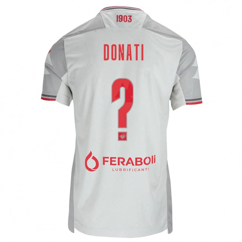 Danxen Enfant Maillot Pietro Donati #0 Gris Blanc Rouge Tenues Extérieur 2026/27 T-Shirt