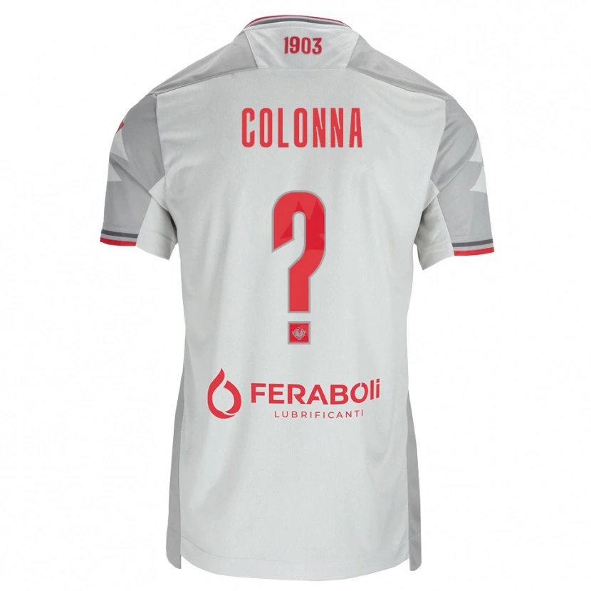 Danxen Enfant Maillot Alessandro Colonna #0 Gris Blanc Rouge Tenues Extérieur 2026/27 T-Shirt
