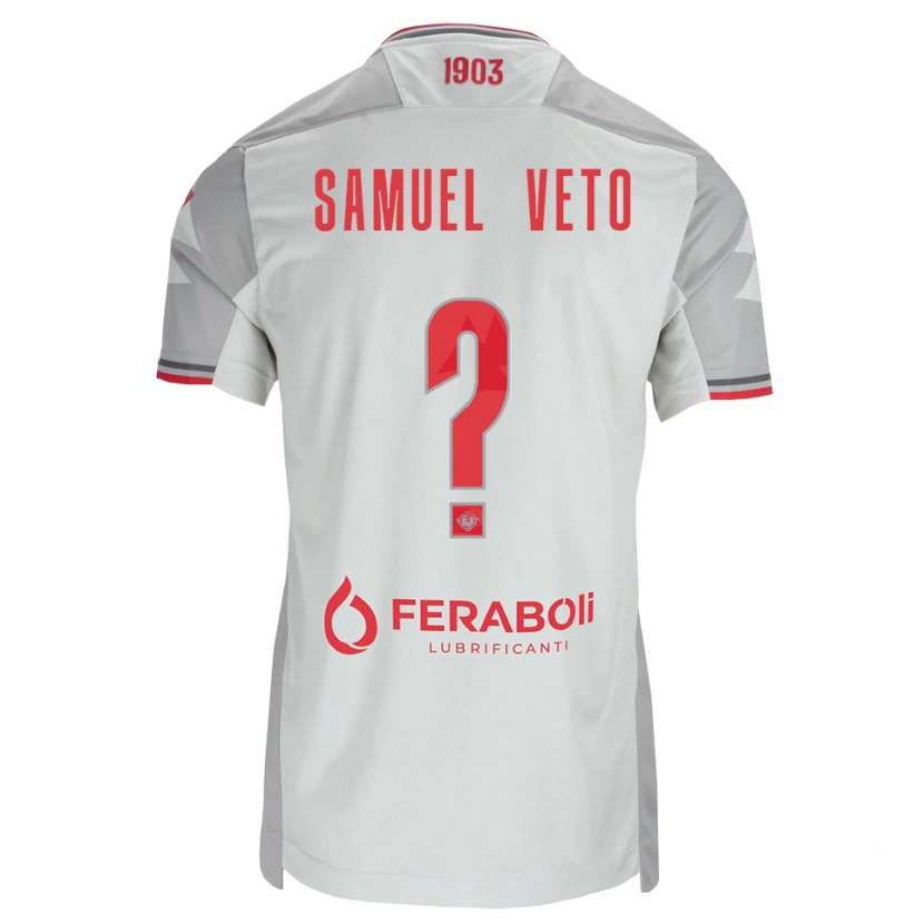 Danxen Enfant Maillot Djoloelie Samuel Veto #0 Gris Blanc Rouge Tenues Extérieur 2026/27 T-Shirt