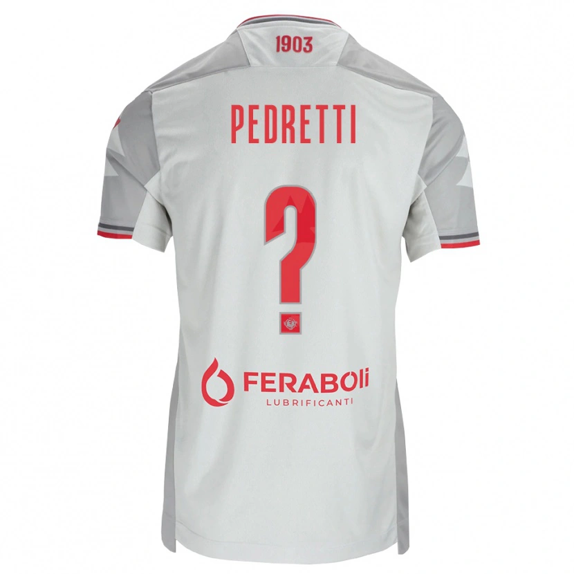 Danxen Enfant Maillot Luca Pedretti #0 Gris Blanc Rouge Tenues Extérieur 2026/27 T-Shirt