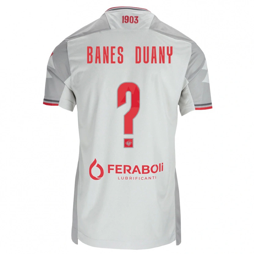 Danxen Enfant Maillot Alessandro Banes Duany #0 Gris Blanc Rouge Tenues Extérieur 2026/27 T-Shirt