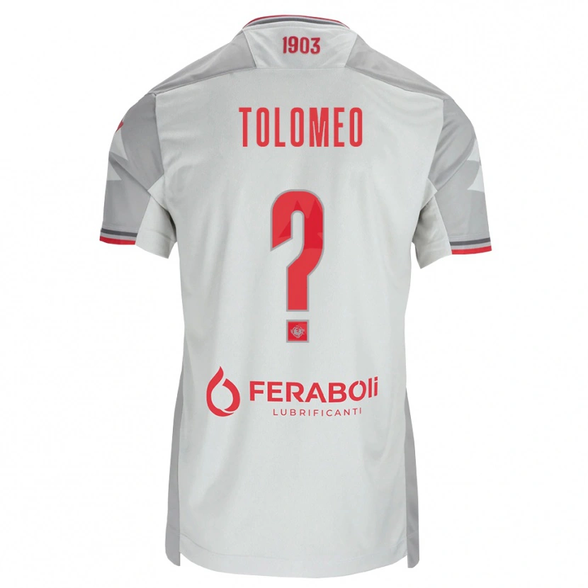 Danxen Enfant Maillot Gabriel Tolomeo #0 Gris Blanc Rouge Tenues Extérieur 2026/27 T-Shirt