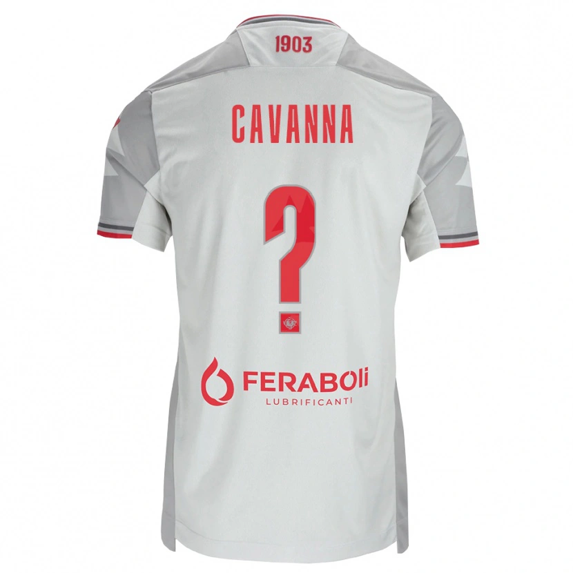 Danxen Enfant Maillot Filippo Cavanna #0 Gris Blanc Rouge Tenues Extérieur 2026/27 T-Shirt