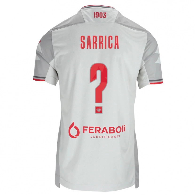 Danxen Enfant Maillot Antonino Sarrica #0 Gris Blanc Rouge Tenues Extérieur 2026/27 T-Shirt