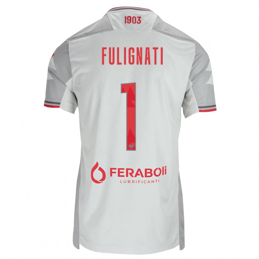 Danxen Enfant Maillot Andrea Fulignati #1 Gris Blanc Rouge Tenues Extérieur 2026/27 T-Shirt