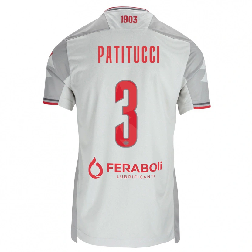Danxen Enfant Maillot Christian Patitucci #3 Gris Blanc Rouge Tenues Extérieur 2026/27 T-Shirt