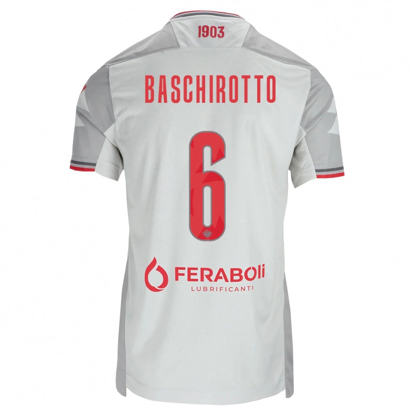 Danxen Enfant Maillot Federico Baschirotto #6 Gris Blanc Rouge Tenues Extérieur 2026/27 T-Shirt