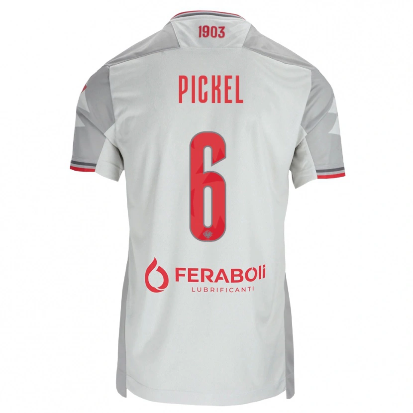 Danxen Enfant Maillot Charles Pickel #6 Gris Blanc Rouge Tenues Extérieur 2026/27 T-Shirt