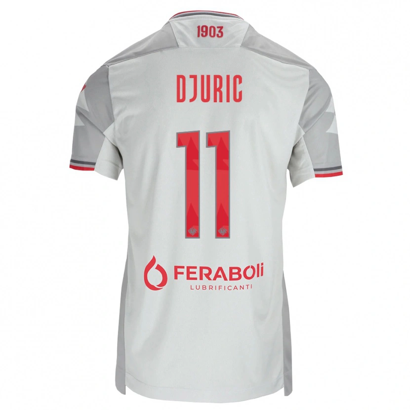 Danxen Enfant Maillot Milan Djuric #11 Gris Blanc Rouge Tenues Extérieur 2026/27 T-Shirt