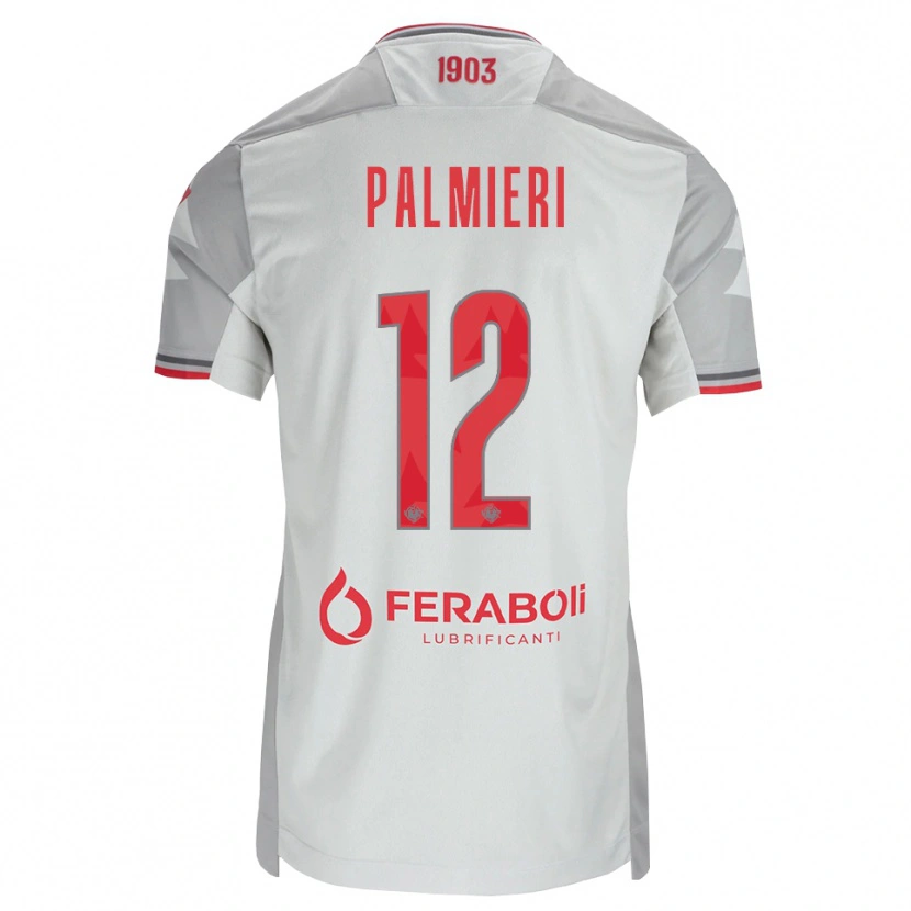 Danxen Enfant Maillot Cristian Palmieri #12 Gris Blanc Rouge Tenues Extérieur 2026/27 T-Shirt