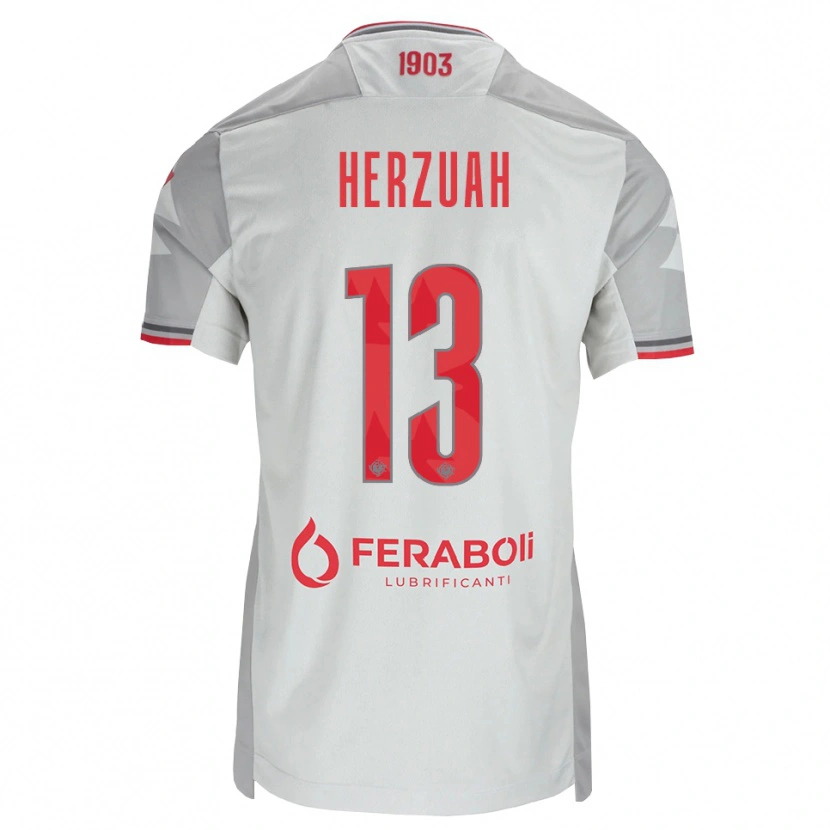 Danxen Enfant Maillot Gabriel Herzuah #13 Gris Blanc Rouge Tenues Extérieur 2026/27 T-Shirt
