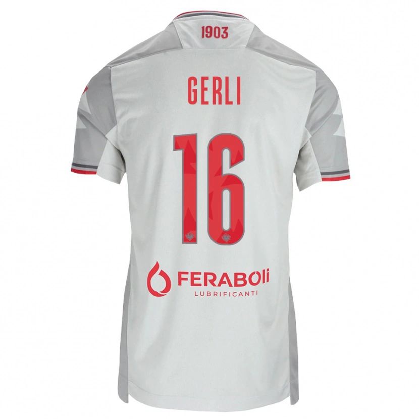 Danxen Enfant Maillot Fabio Gerli #16 Gris Blanc Rouge Tenues Extérieur 2026/27 T-Shirt