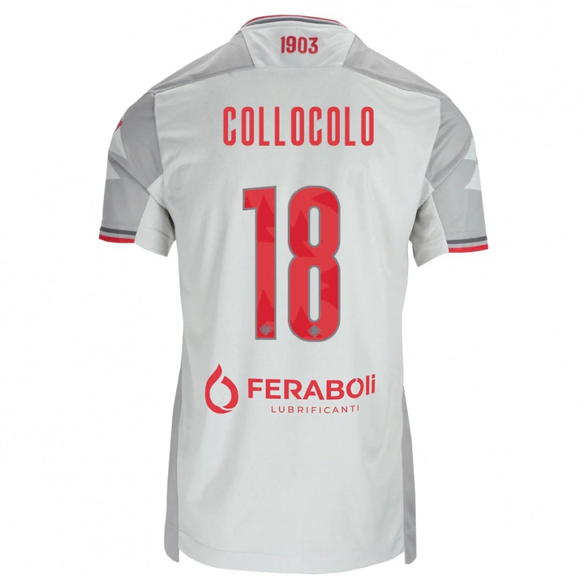 Danxen Enfant Maillot Michele Collocolo #18 Gris Blanc Rouge Tenues Extérieur 2026/27 T-Shirt