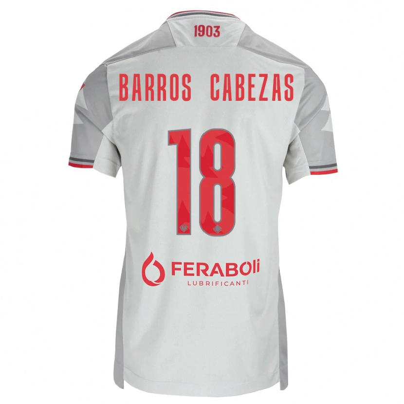 Danxen Enfant Maillot Ronie Barros Cabezas #18 Gris Blanc Rouge Tenues Extérieur 2026/27 T-Shirt