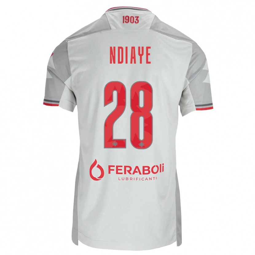 Danxen Enfant Maillot Maissa Ndiaye #28 Gris Blanc Rouge Tenues Extérieur 2026/27 T-Shirt