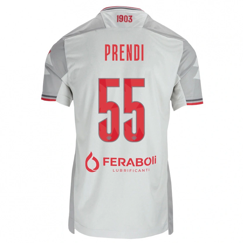 Danxen Enfant Maillot Denis Prendi #55 Gris Blanc Rouge Tenues Extérieur 2026/27 T-Shirt