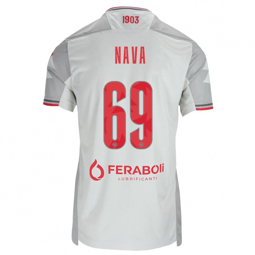 Danxen Enfant Maillot Lapo Nava #69 Gris Blanc Rouge Tenues Extérieur 2026/27 T-Shirt