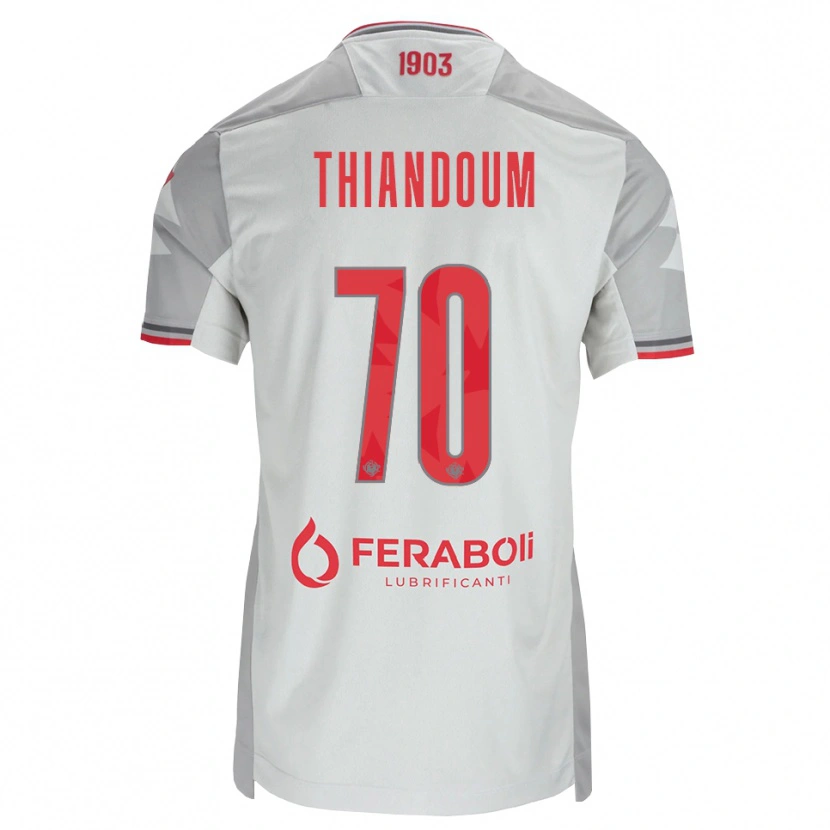 Danxen Enfant Maillot Omar Thiandoum #70 Gris Blanc Rouge Tenues Extérieur 2026/27 T-Shirt