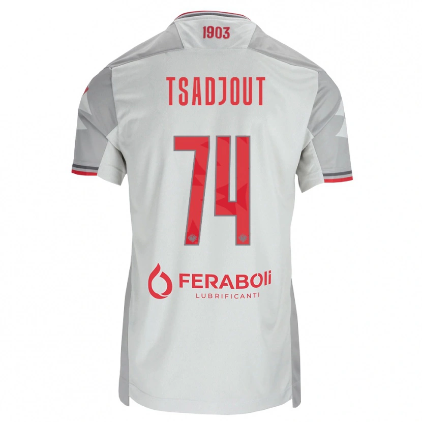 Danxen Enfant Maillot Frank Tsadjout #74 Gris Blanc Rouge Tenues Extérieur 2026/27 T-Shirt