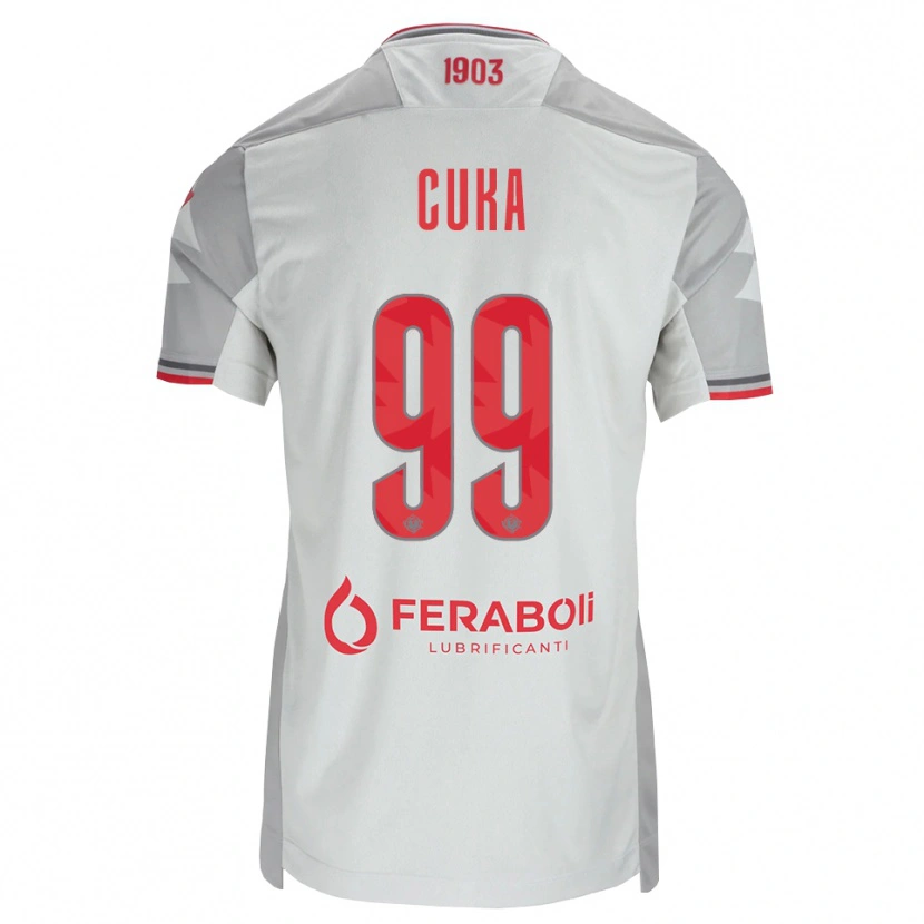Danxen Enfant Maillot Samuel Cuka #99 Gris Blanc Rouge Tenues Extérieur 2026/27 T-Shirt