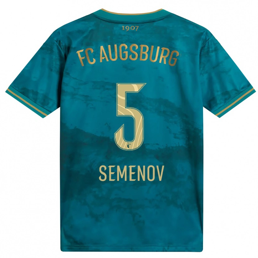 Danxen Enfant Maillot Konstantyn Semenov #5 Vert Marron Tenues Extérieur 2026/27 T-Shirt