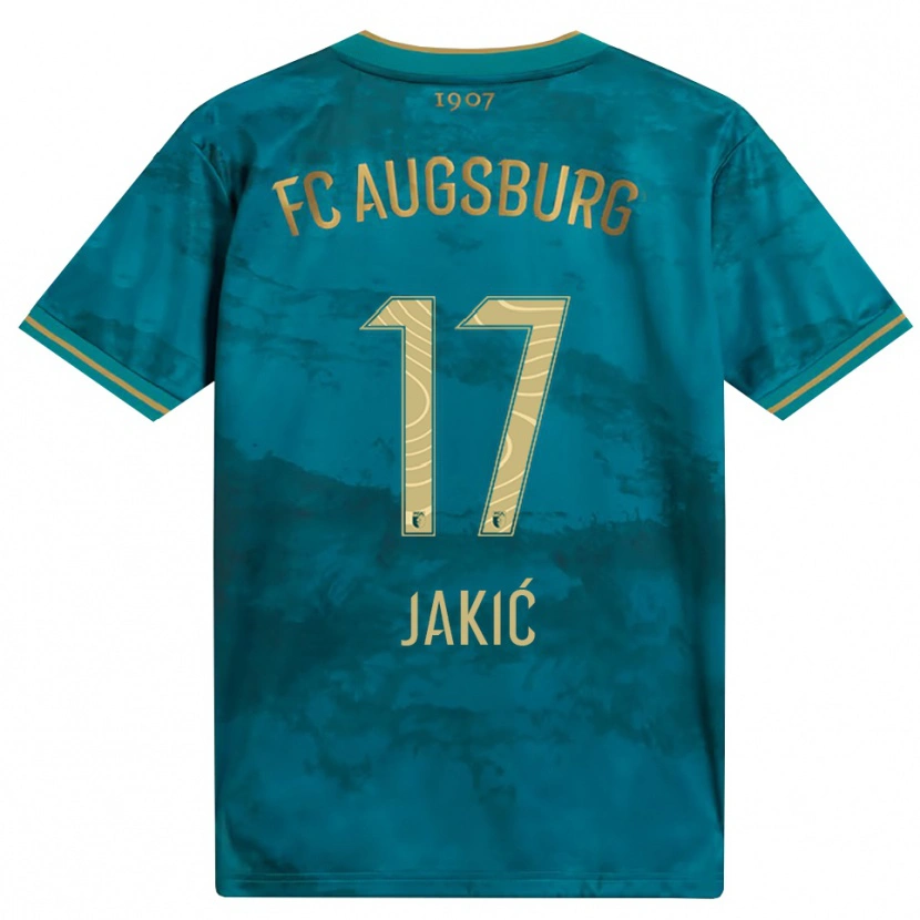 Danxen Enfant Maillot Kristijan Jakic #17 Vert Marron Tenues Extérieur 2026/27 T-Shirt