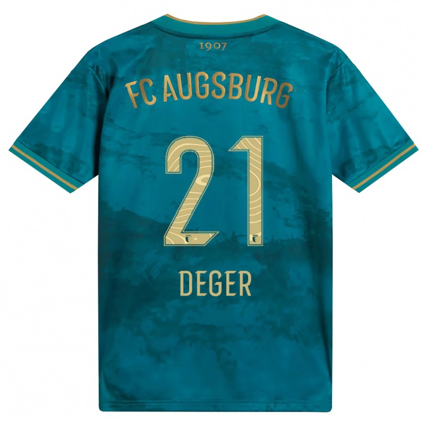Danxen Enfant Maillot David Deger #21 Vert Marron Tenues Extérieur 2026/27 T-Shirt