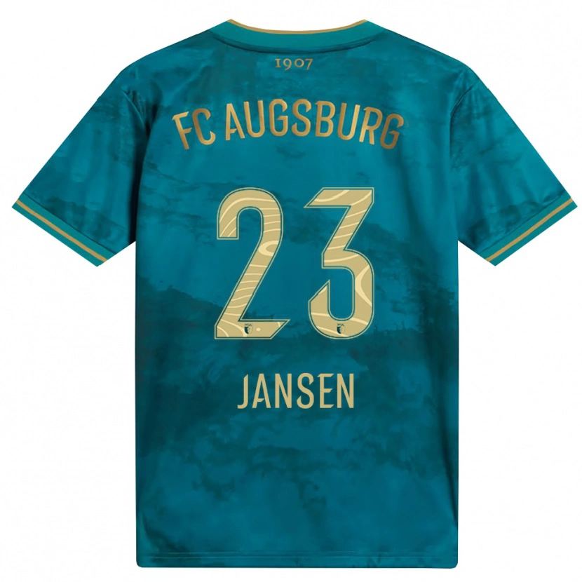 Danxen Enfant Maillot Annika Jansen #23 Vert Marron Tenues Extérieur 2026/27 T-Shirt