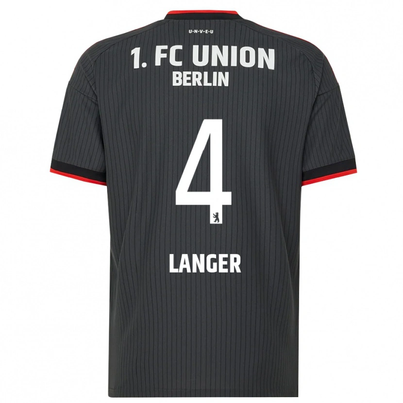 Danxen Enfant Maillot Richard Langer #4 Noir Blanc Rouge Tenues Extérieur 2026/27 T-Shirt