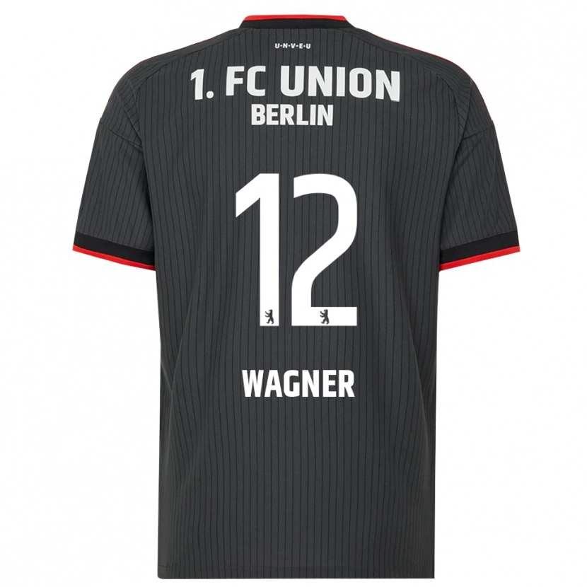 Danxen Enfant Maillot Melanie Wagner #12 Noir Blanc Rouge Tenues Extérieur 2026/27 T-Shirt