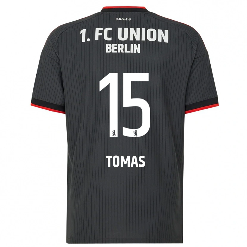 Danxen Enfant Maillot Milos Tomas #15 Noir Blanc Rouge Tenues Extérieur 2026/27 T-Shirt