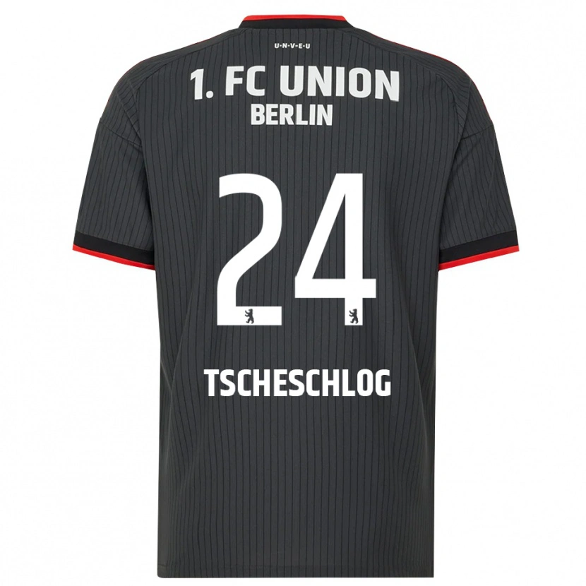 Danxen Enfant Maillot Jonas Tscheschlog #24 Noir Blanc Rouge Tenues Extérieur 2026/27 T-Shirt
