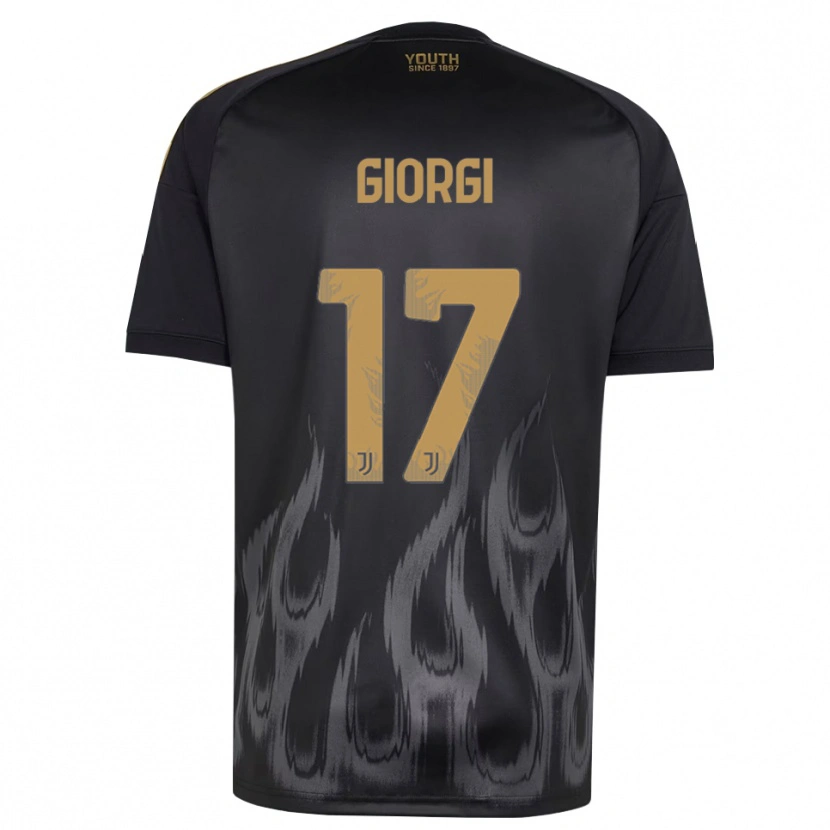 Danxen Enfant Maillot Lorenzo Giorgi #17 Noir Marron Troisieme 2026/27 T-Shirt