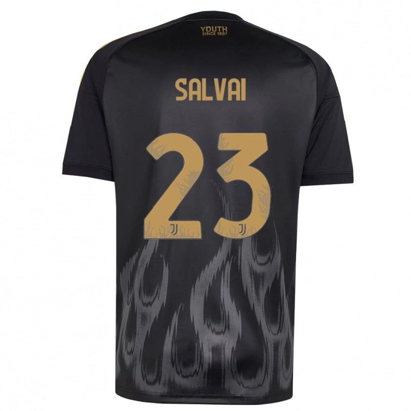 Danxen Enfant Maillot Cecilia Salvai #23 Noir Marron Troisieme 2026/27 T-Shirt
