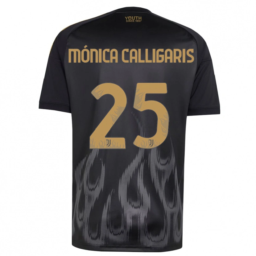 Danxen Enfant Maillot Viola Mónica Calligaris #25 Noir Marron Troisieme 2026/27 T-Shirt