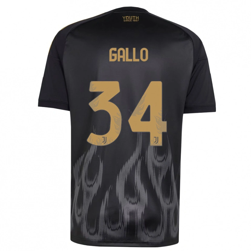 Danxen Enfant Maillot Azzurra Gallo #34 Noir Marron Troisieme 2026/27 T-Shirt