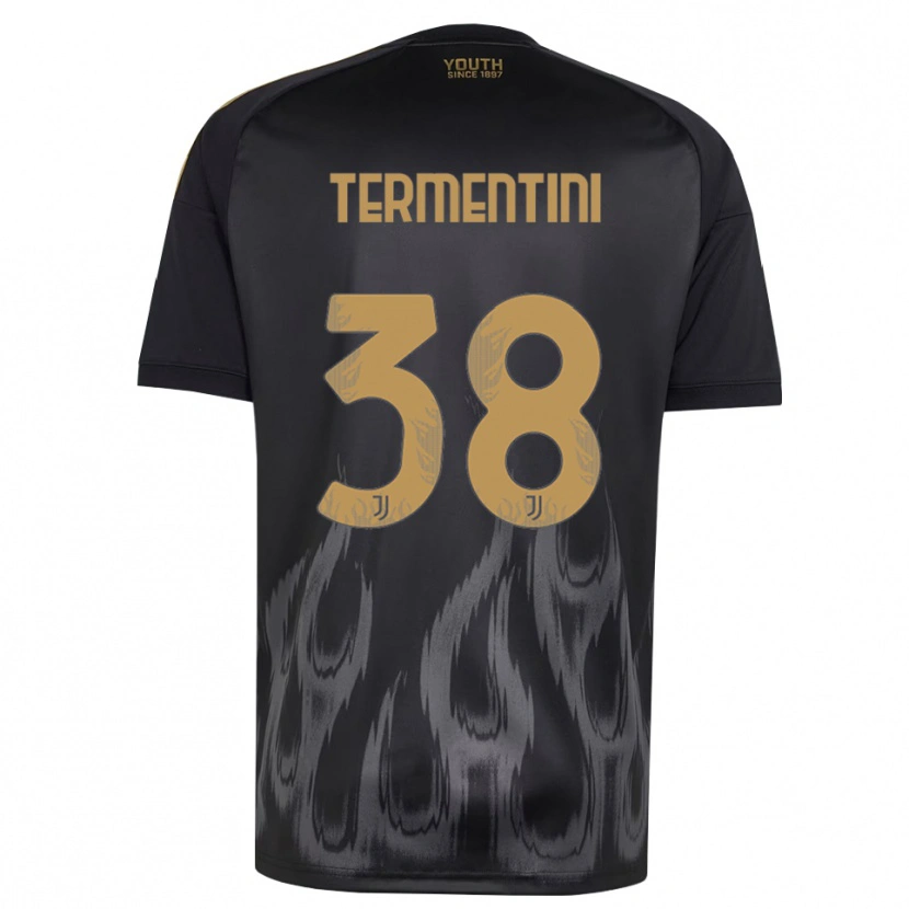 Danxen Enfant Maillot Giorgia Termentini #38 Noir Marron Troisieme 2026/27 T-Shirt