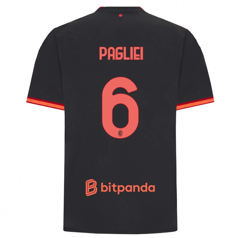 Danxen Enfant Maillot Matteo Pagliei #6 Rouge Noir Troisieme 2026/27 T-Shirt