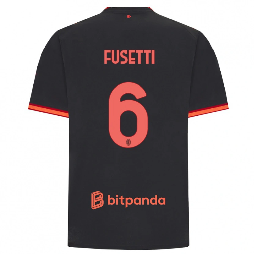 Danxen Enfant Maillot Laura Fusetti #6 Rouge Noir Troisieme 2026/27 T-Shirt