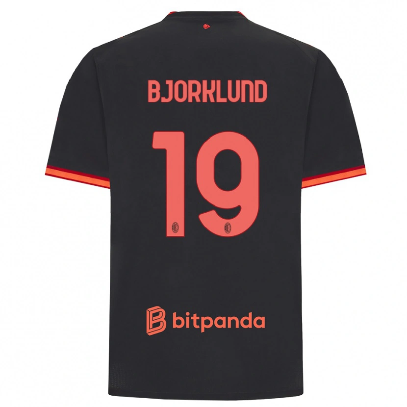 Danxen Enfant Maillot Lukas Bjorklund #19 Rouge Noir Troisieme 2026/27 T-Shirt