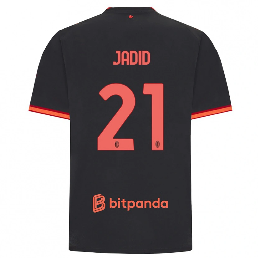 Danxen Enfant Maillot Akram Jadid #21 Rouge Noir Troisieme 2026/27 T-Shirt