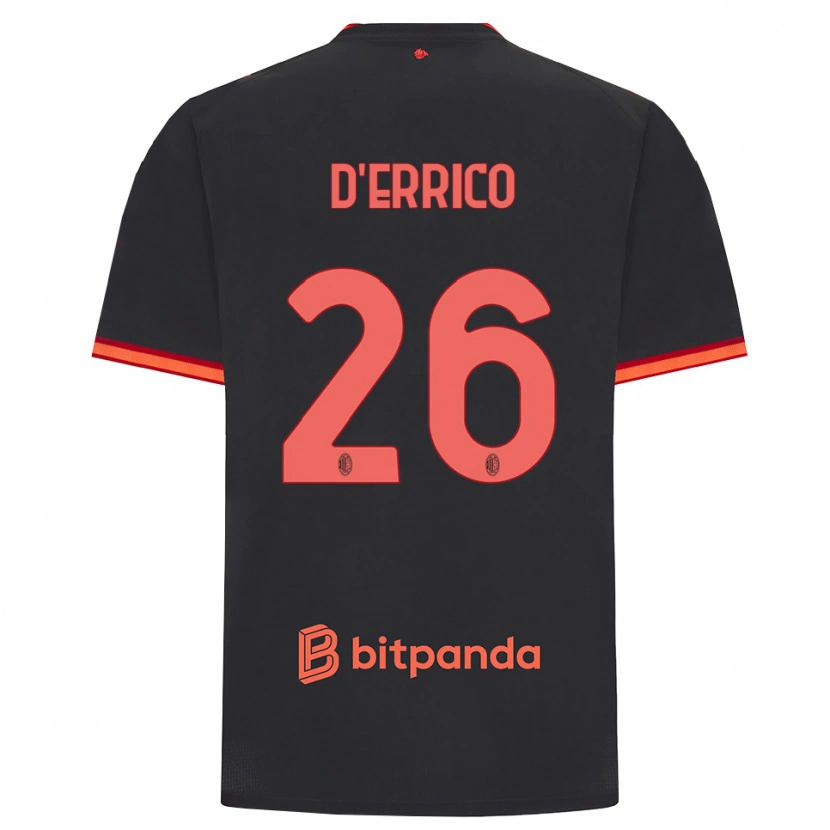 Danxen Enfant Maillot Leonardo D'errico #26 Rouge Noir Troisieme 2026/27 T-Shirt