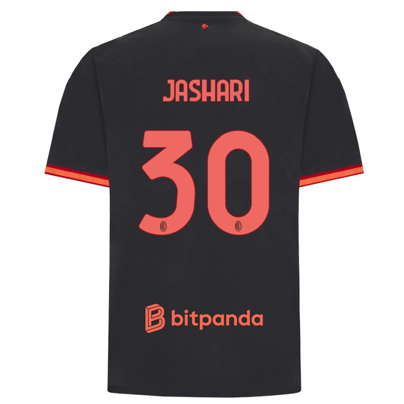 Danxen Enfant Maillot Ardon Jashari #30 Rouge Noir Troisieme 2026/27 T-Shirt