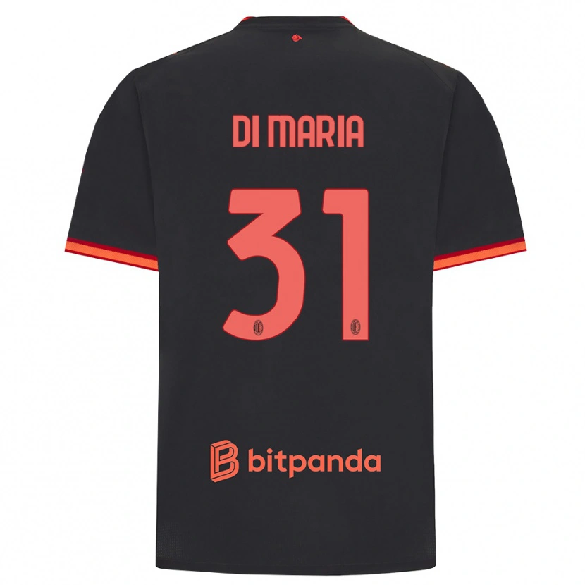 Danxen Enfant Maillot Alessandro Di Maria #31 Rouge Noir Troisieme 2026/27 T-Shirt