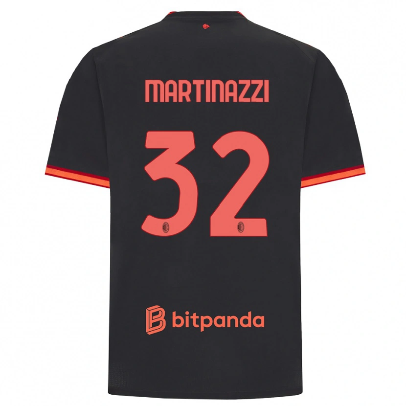 Danxen Enfant Maillot Luca Martinazzi #32 Rouge Noir Troisieme 2026/27 T-Shirt