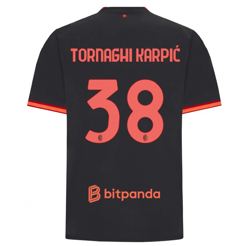 Danxen Enfant Maillot Lavinia Tornaghi Karpić #38 Rouge Noir Troisieme 2026/27 T-Shirt