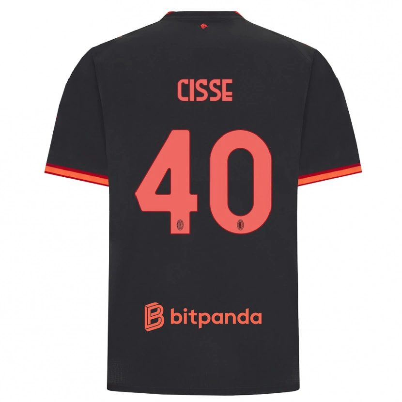 Danxen Enfant Maillot El Hadji Malick Cissé #40 Rouge Noir Troisieme 2026/27 T-Shirt