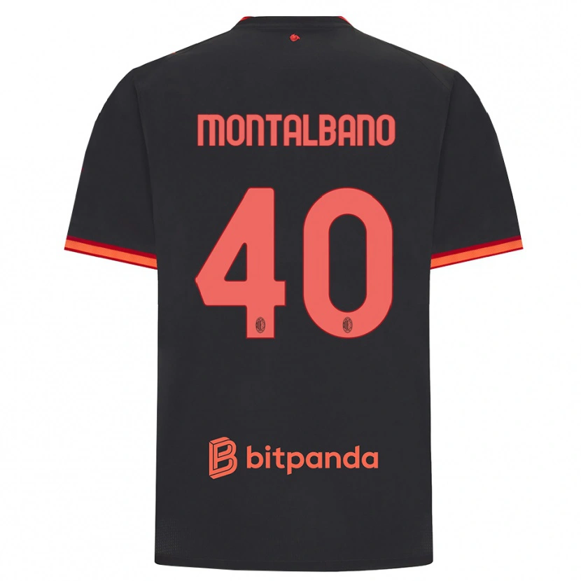 Danxen Enfant Maillot Nicolo Montalbano #40 Rouge Noir Troisieme 2026/27 T-Shirt