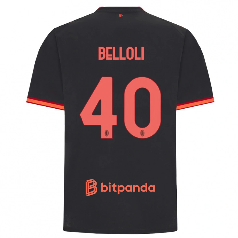 Danxen Enfant Maillot Sofia Belloli #40 Rouge Noir Troisieme 2026/27 T-Shirt